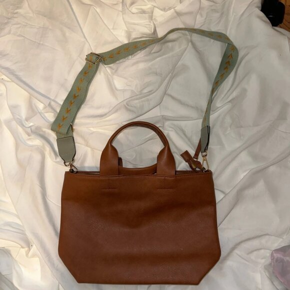 Brown Purse with Mint Bag Strap - Picture 2 of 2